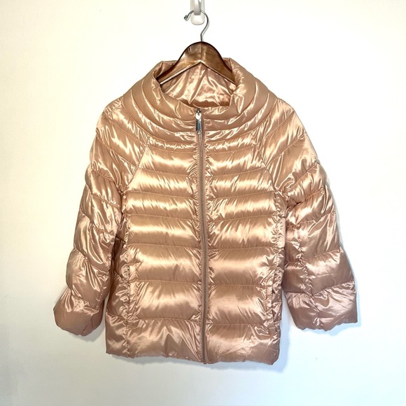 Sam Edelman pink packable puffer jacket, down fill, pockets small - Picture 1 of 7